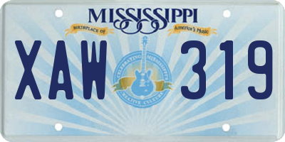 MS license plate XAW319