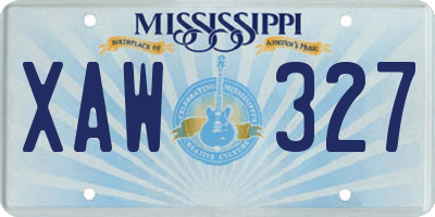 MS license plate XAW327