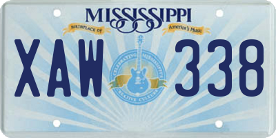 MS license plate XAW338