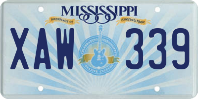 MS license plate XAW339