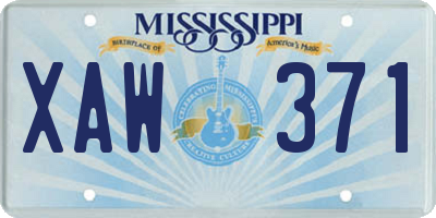 MS license plate XAW371