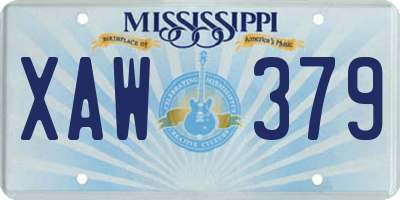 MS license plate XAW379