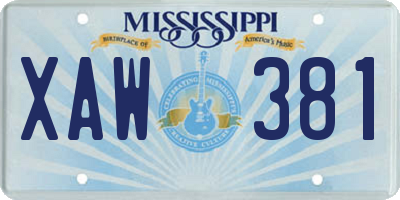 MS license plate XAW381