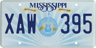 MS license plate XAW395
