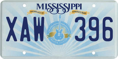 MS license plate XAW396