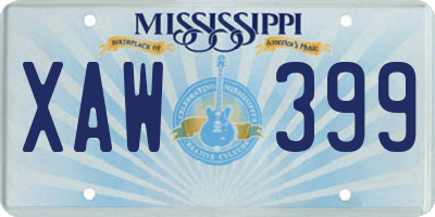 MS license plate XAW399