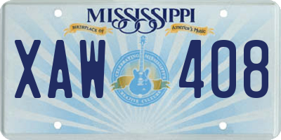 MS license plate XAW408