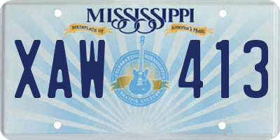 MS license plate XAW413
