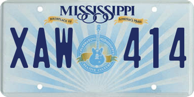 MS license plate XAW414