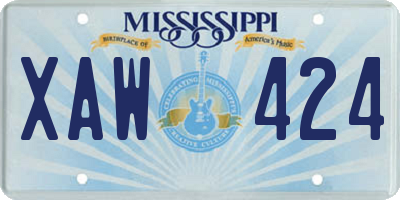 MS license plate XAW424