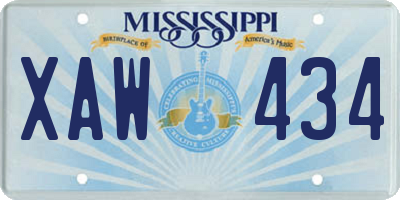 MS license plate XAW434
