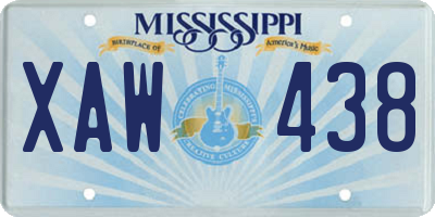 MS license plate XAW438