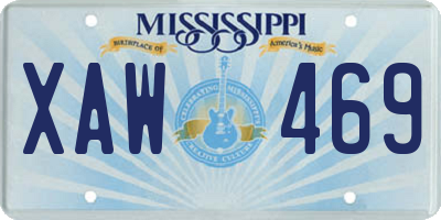 MS license plate XAW469