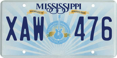 MS license plate XAW476