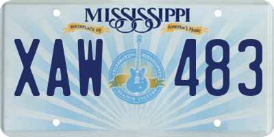 MS license plate XAW483