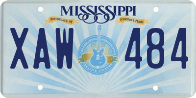 MS license plate XAW484