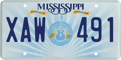 MS license plate XAW491