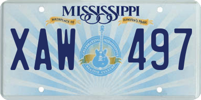 MS license plate XAW497