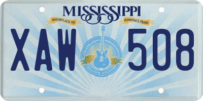 MS license plate XAW508