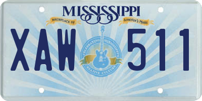 MS license plate XAW511