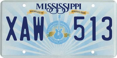 MS license plate XAW513