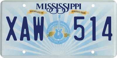MS license plate XAW514
