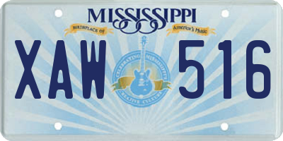 MS license plate XAW516