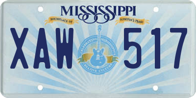 MS license plate XAW517