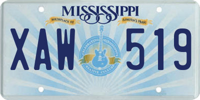 MS license plate XAW519