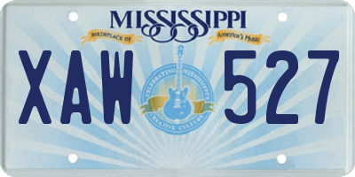 MS license plate XAW527