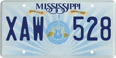 MS license plate XAW528