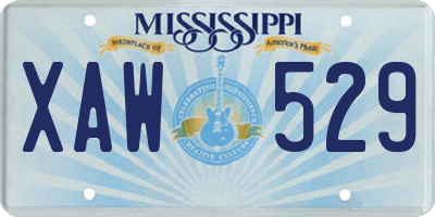 MS license plate XAW529