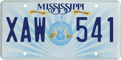 MS license plate XAW541