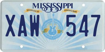 MS license plate XAW547