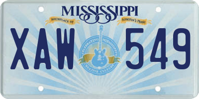 MS license plate XAW549