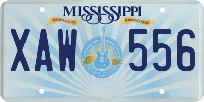 MS license plate XAW556