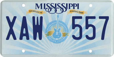 MS license plate XAW557