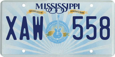 MS license plate XAW558