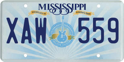 MS license plate XAW559