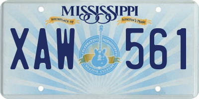 MS license plate XAW561