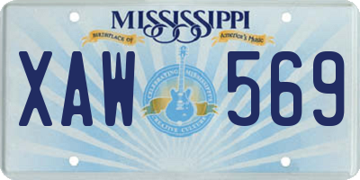 MS license plate XAW569