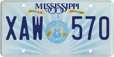 MS license plate XAW570