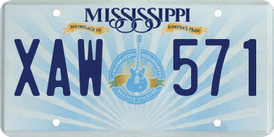 MS license plate XAW571