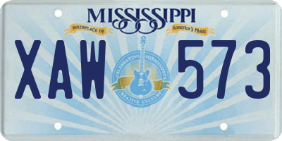 MS license plate XAW573