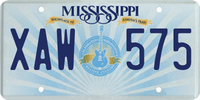 MS license plate XAW575