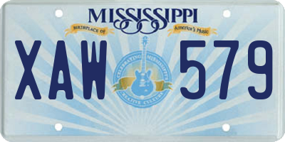 MS license plate XAW579
