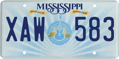 MS license plate XAW583