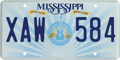 MS license plate XAW584