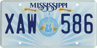 MS license plate XAW586