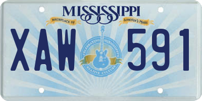 MS license plate XAW591